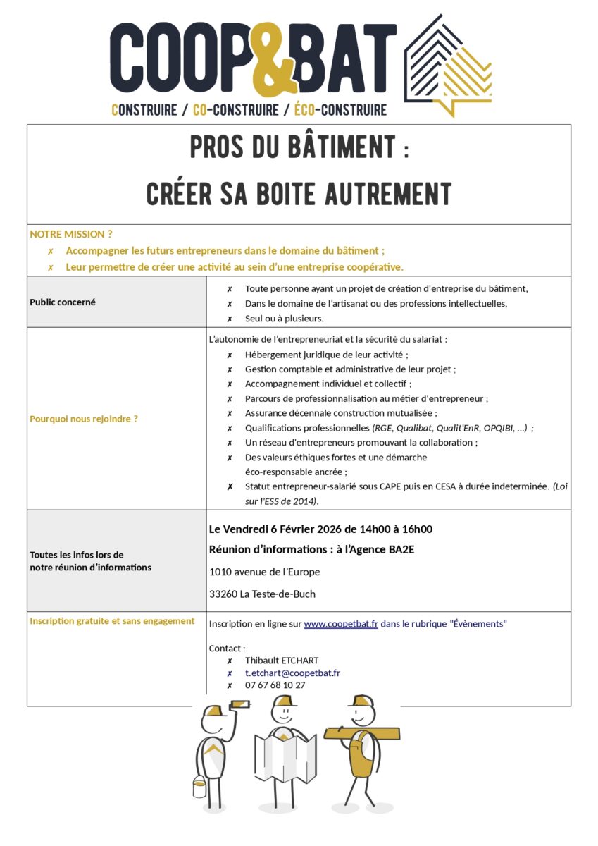 COOP & BAT | Agenda économique COOP & BAT | Agenda économique
