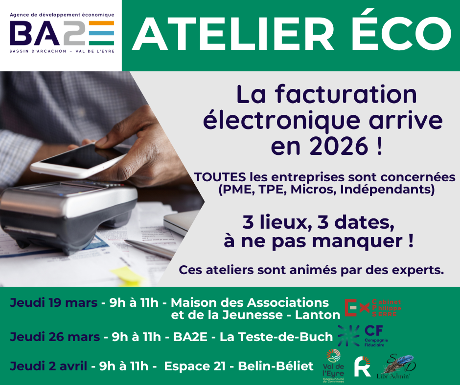 ATELIER ÉCO : La facturation électronique arrive en 2026 ! | Agenda économique ATELIER ÉCO : La facturation électronique arrive en 2026 ! | Agenda économique