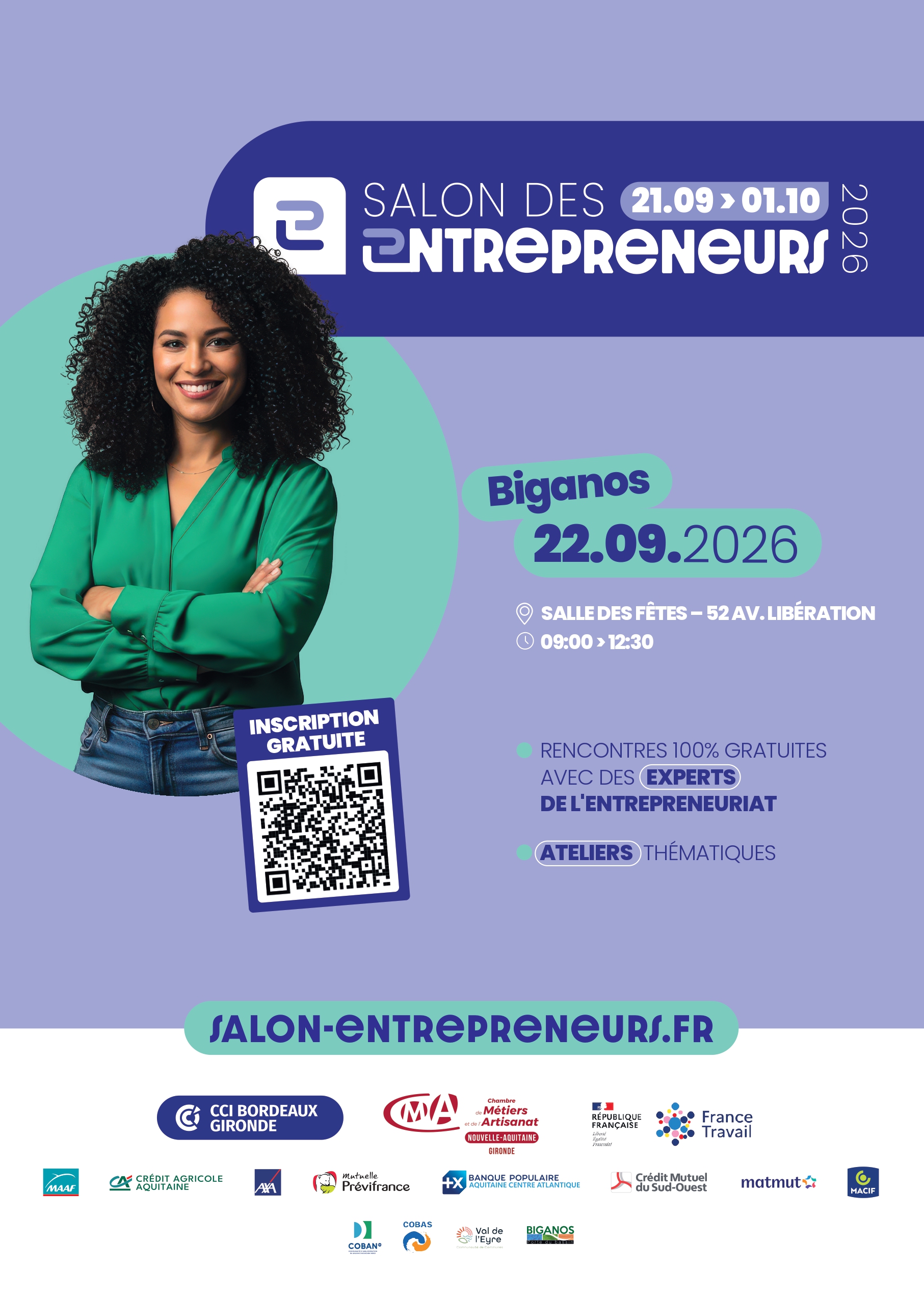 Un salon dédié à la création d'entreprise et aux entrepreneurs à Biganos  | Agenda économique